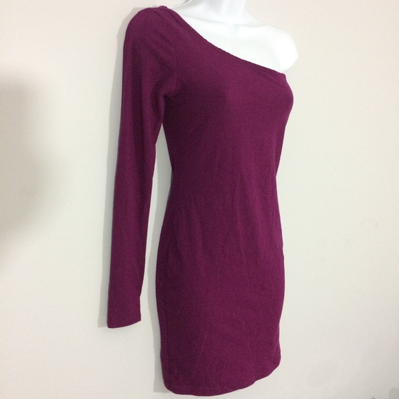 Forever 21 Womens S One Shoulder Purple Mini Dress - Picture 3 of 8